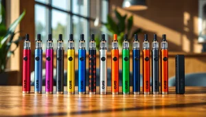 Showcase HQD Surv kaufen with a vibrant array of vape pens in various flavors, highlighting their unique design and colors.