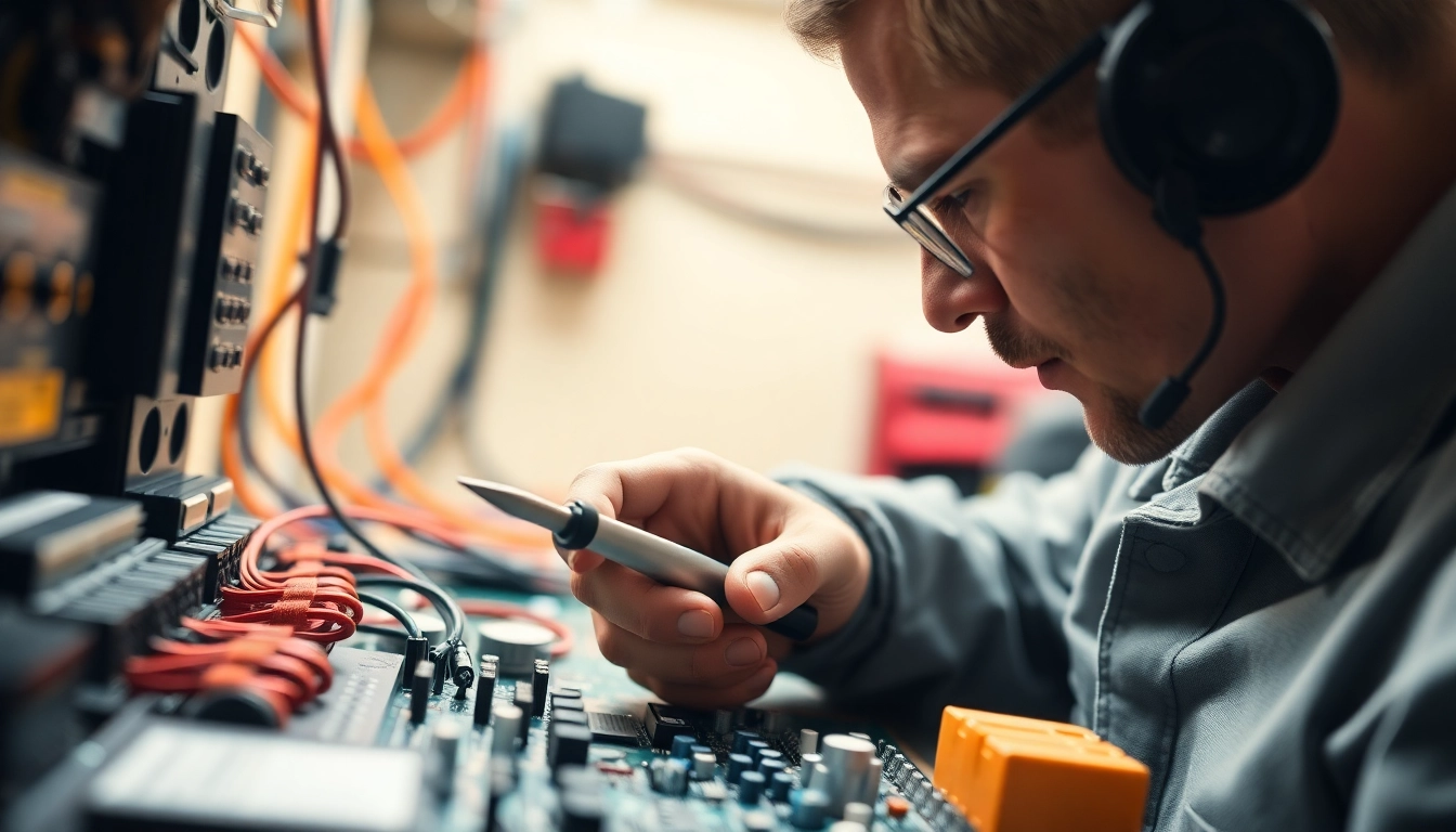 Professional electrician providing urgent Elektriker Notdienst assistance to restore power.
