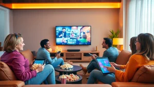 Stream your favorite channels with an abonnement iptv in a cozy living room setting.