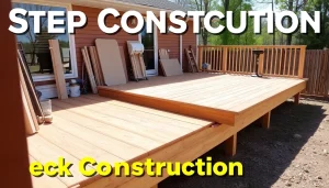 Visualize deck construction with detailed framework and tools for clarity and guidance.