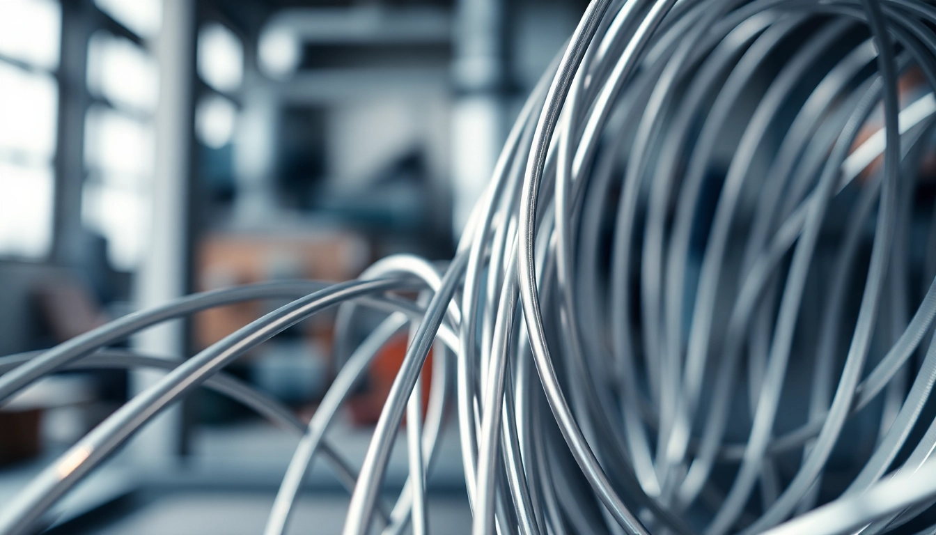 Twisting stainless steel wire coils displaying a sleek silver texture, ideal for various applications.