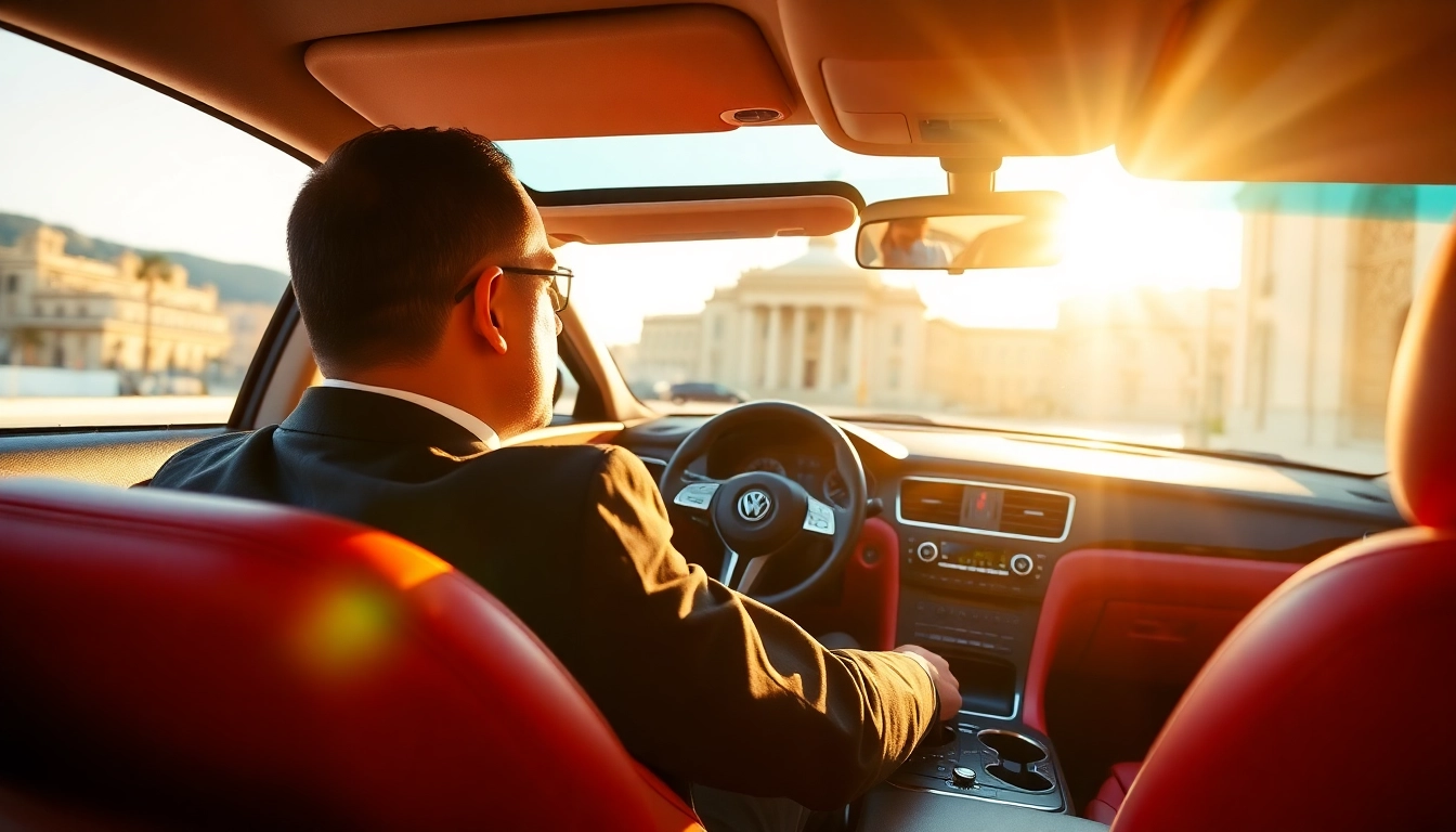 Choose a professional hire car with driver Malta for your travel needs; stylish car with attentive driver in beautiful surroundings.
