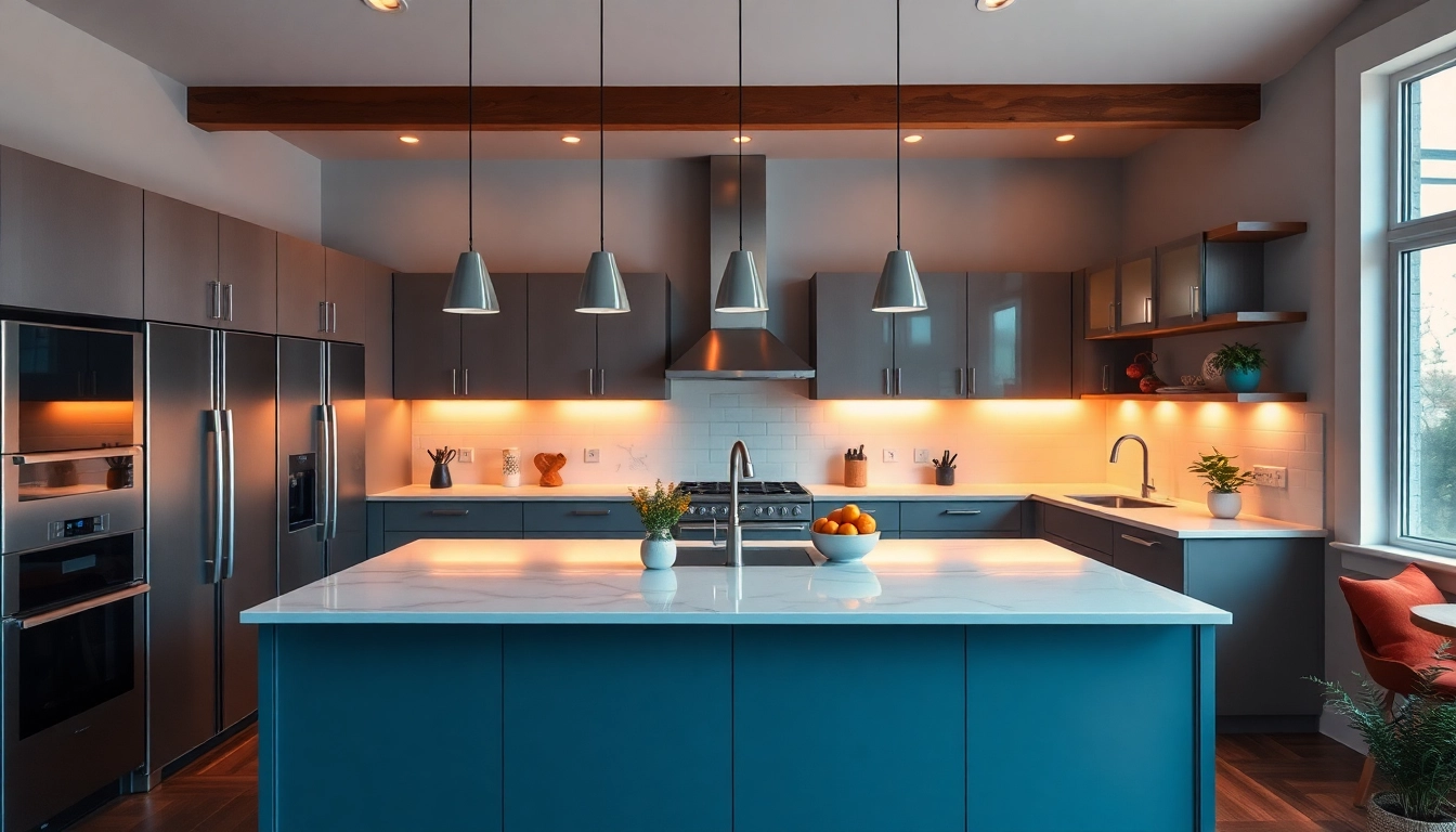 Renovation by expert remodeling contractors showcasing a beautifully redesigned kitchen with modern aesthetics.