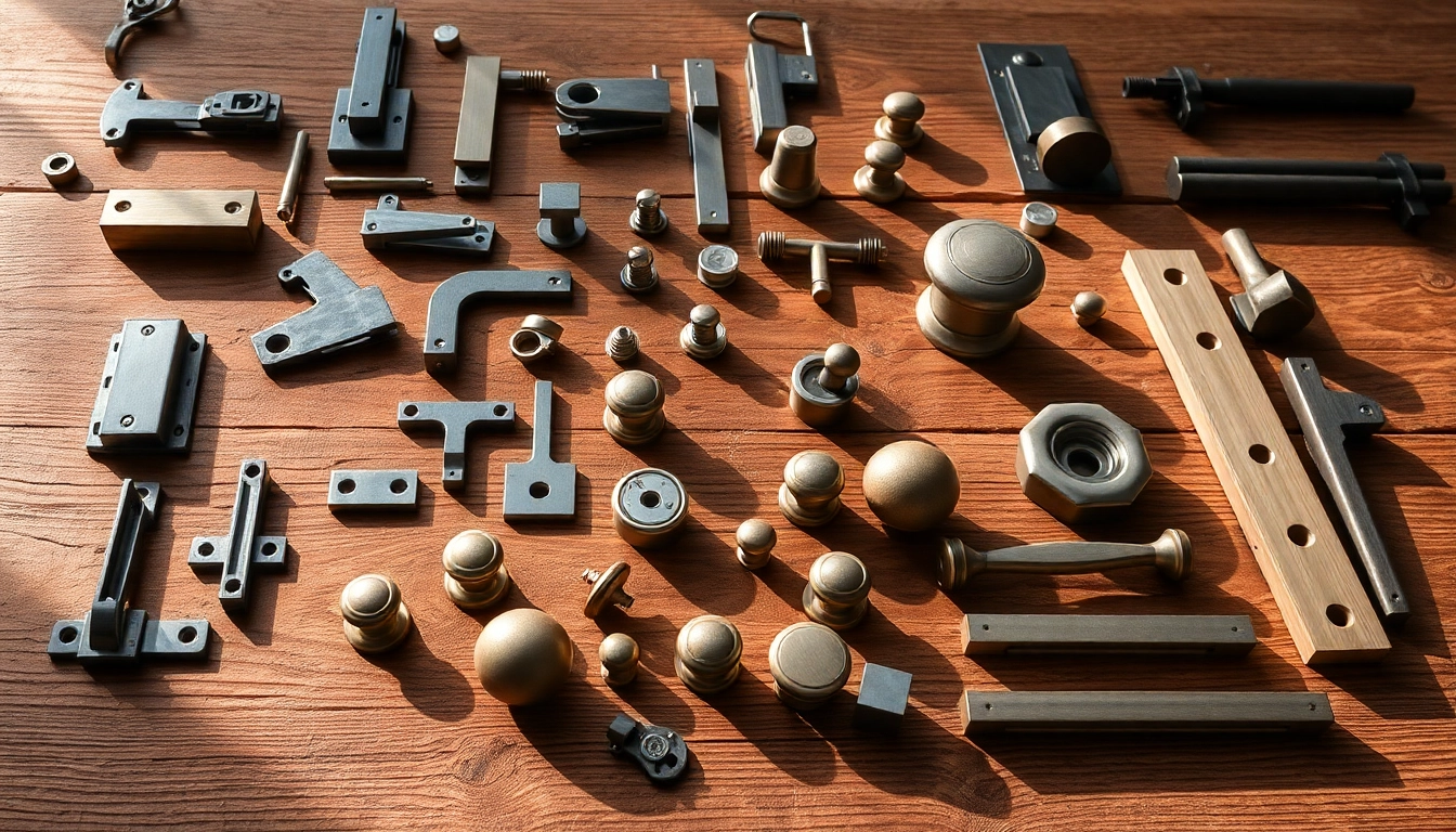 Showcase of premium furniture hardware manufacturers, featuring various knobs, pulls, and hinges.