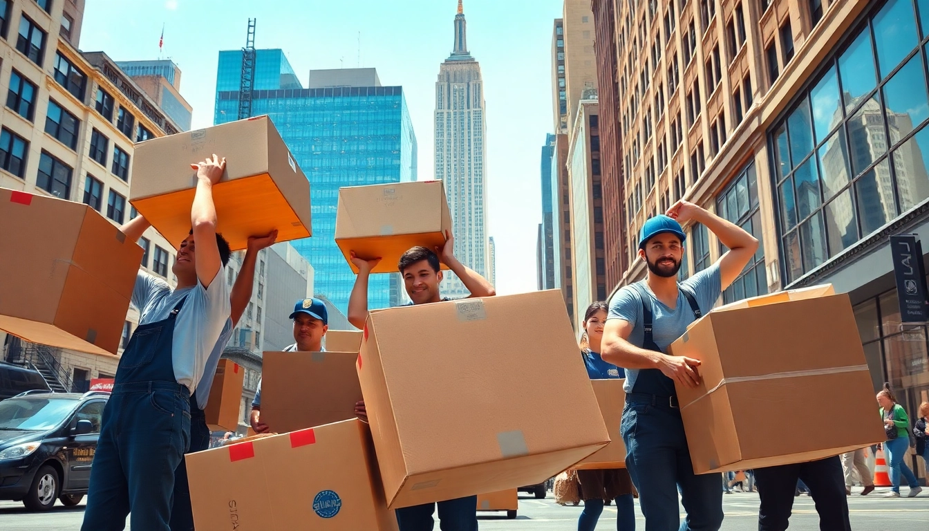 Movers NYC team expertly managing a busy moving day in New York City.