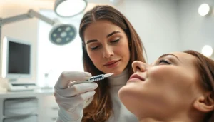 Botox by me: Aesthetician carefully administering botox treatment in a calming clinic environment.