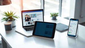 Visual representation of social media and blog automation tools enhancing productivity.