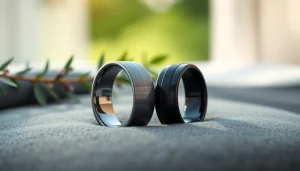 Beautiful tungsten wedding rings in a luxury setting, showcasing their elegant design and shine.