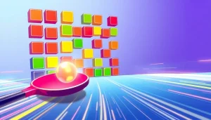 Engaging block breaker de google game with colorful blocks and energetic paddle action.