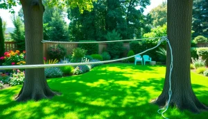 GARDEN ZIP WIRE KIT installed in a vibrant backyard with children enjoying outdoor fun.