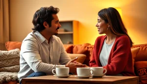 Couple communicating effectively in relationships, showcasing intimacy and emotional connection.