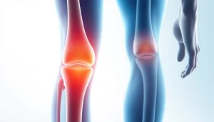 Arthrose zeigt degenerative Veränderungen in den Gelenken des Menschen, insbesondere im Knie und in den Händen.