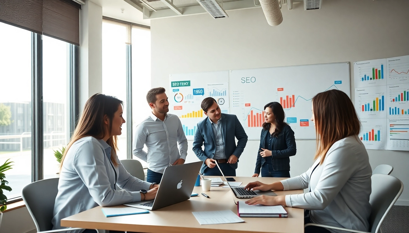 Boost your business visibility with Edmonton SEO strategies in a collaborative office setting.