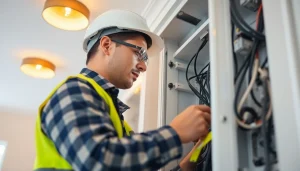 Electrician providing Electrical Service installation in a modern home, showcasing expertise and safety.