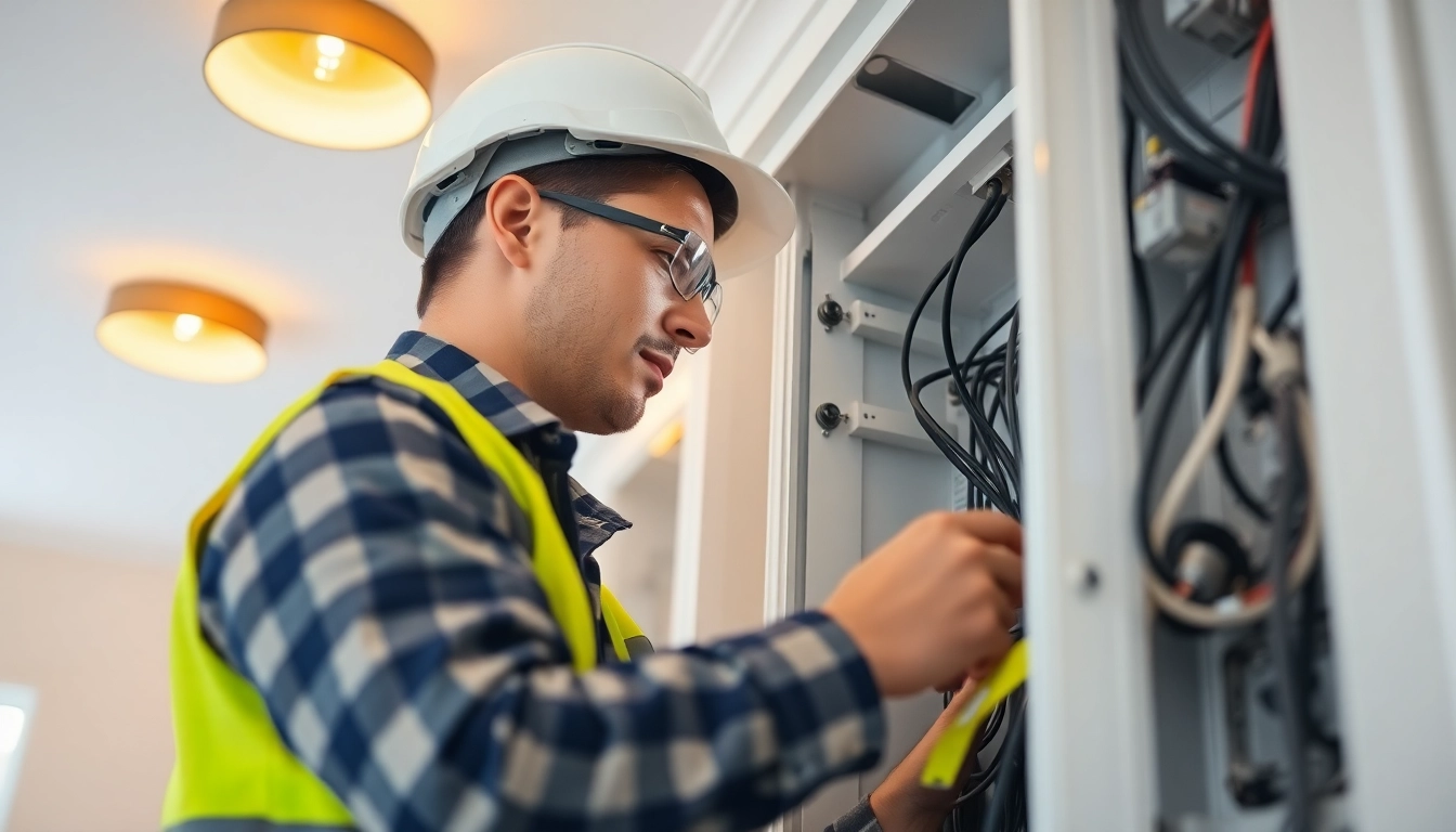 Electrician providing Electrical Service installation in a modern home, showcasing expertise and safety.