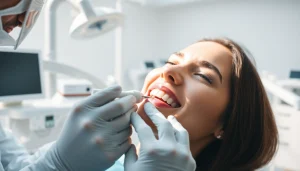 Expert dentist applying fillings and restorative work on a patient's tooth in a clinical setting.