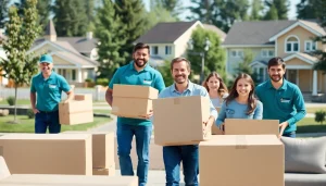 Movers Calgary helping a family during their relocation in a friendly, professional environment.