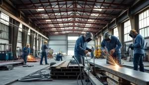 Find skilled professionals among steel fabricators near me showcasing tools and craftsmanship.