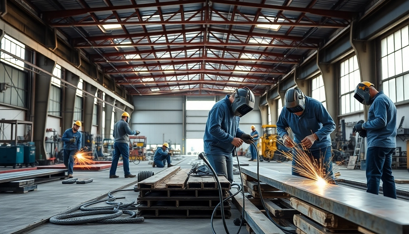 Find skilled professionals among steel fabricators near me showcasing tools and craftsmanship.