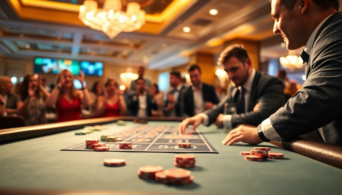Experience thrilling Live Dealer / Slots action at a bustling casino table with vibrant energy.