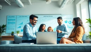 Team strategizing Link Building Agency methods in a modern office environment.